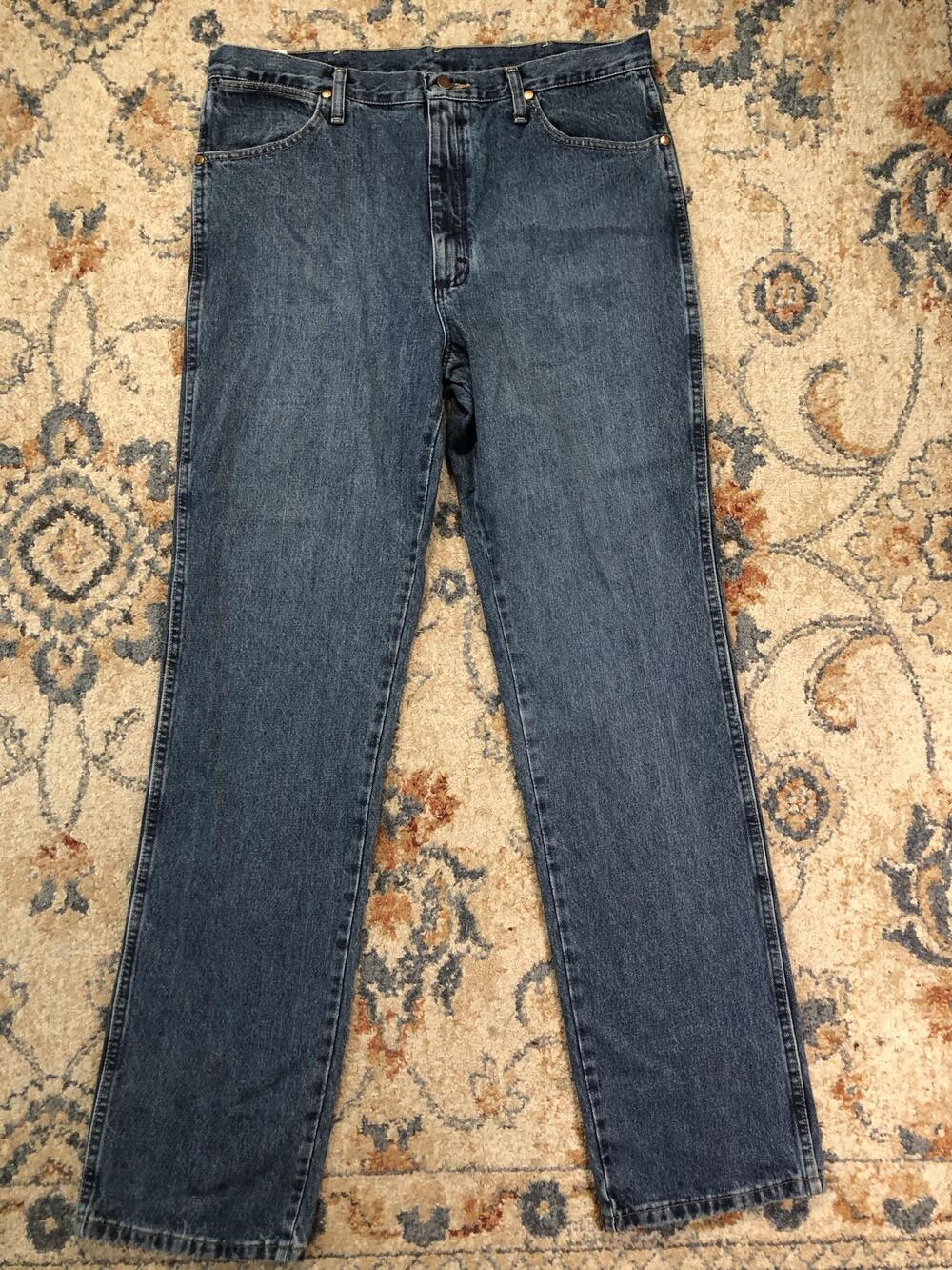 Wrangler 936 Cowboy Cut Jeans Mens 36x36 Blue Med Wash Slim Bootcut Denim Pants